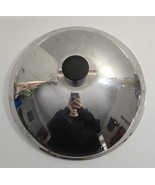 Vtg Stainless Steel Black Knob 12 3/4&quot; Round Dome Pot Pan Replacement Li... - $26.39 CAD