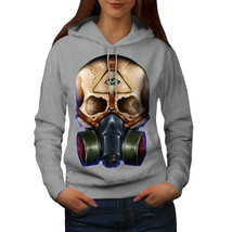 Wellcoda Skull With Mask Womens Hoodie, Triangle Casual Hooded Sweatshirt - £29.05 GBP