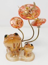 Ukranian Frogs Under Mushrooms Figurine Firefly Hand-Painted Odessa Paperweight - £62.56 GBP