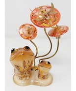 Ukranian Frogs Under Mushrooms Figurine Firefly Hand-Painted Odessa Pape... - £60.86 GBP