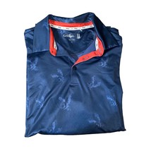Walter Hagen 11 Majors Blue Eagle Print Short Sleeve Collared Polo Shirt Size L - £21.89 GBP