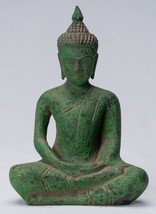 Antico Khmer Stile Legno Seduta Buddha Statua Dhyana Meditation di Mudra - - £118.73 GBP