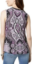 allbrand365 designer Womens Activewear Zip Up Tank Top Color Purple Multi Size L - £31.53 GBP
