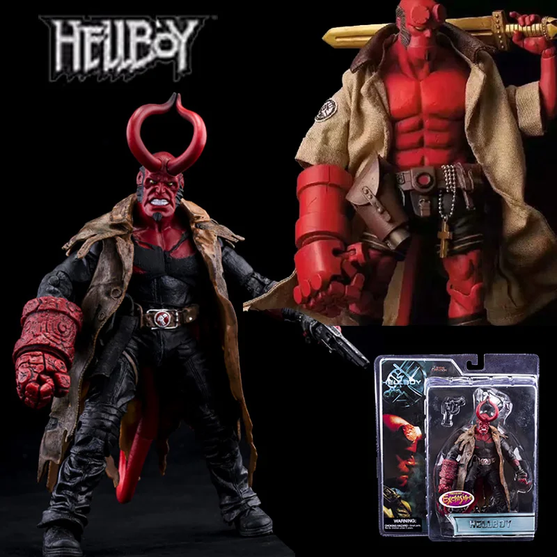 Hellboy Samaritan Mezco Toys Hellboy Figure PVC Action Figure Real Clothes Can - $39.33+