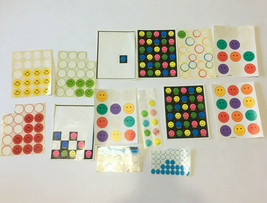 Vintage smiley face sticker sheets lot bright color round happy face sti... - £15.78 GBP
