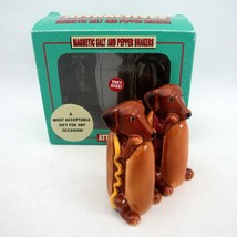 Pacific Giftware Attractives Dachshund Hog Dog S&amp;P Magnetic Salt Pepper Shakers - £11.75 GBP