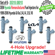 x6 Hyundai OEM 4-Hole Upgrade Fuel Injectors for 2003-2006 Hyundai Santa Fe 3.5L - £96.15 GBP