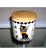 Eli + Ana Black Cat CREEP SHOW Canister Vintage Style 4&quot; Halloween Decor - $31.12 CAD