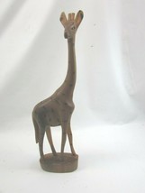 Vintage Hand Carved 12 1/2&quot; Wood Giraffe Wooden 35092 - £38.71 GBP