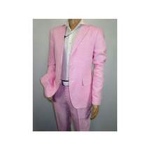 Mens Premium 100% Linen Cocktail Suit by INSERCH Breathable and cool SU880 Pink image 5