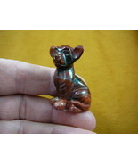 Y-DOG-CH-559) Red CHIHUAHUA Mexican gemstone dog figurine gem carving ch... - £10.97 GBP