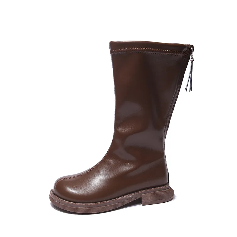 Girls High Boots 2024 Solid Color Simple Japanese Style Autumn and Spring New Ch - £158.80 GBP