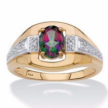 Mystic Fire Topaz 18K Gold Over Sterling Silver Ring 8 9 10 11 12 13 - £239.79 GBP