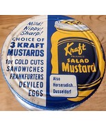 Vintage Kraft Prepared Salad Mustard Glass Jar W/ Metal Lid 1940s 1950s ... - $11.69