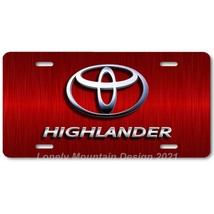 Toyota Highlander Inspired Art on Red FLAT Aluminum Novelty License Tag Plate - $17.99