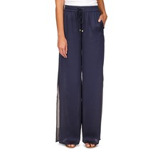 MICHAEL Michael Kors Women&#39;s Split Hem Pull On Wide Leg Pants XXS Blue B4HP - £23.49 GBP