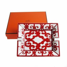 Hermes Balcon du Guadalquivir Change Tray Red Porcelain Ashtray Tableware - £676.71 GBP