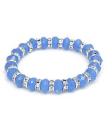 GENUINE CRYSTALS CRAFTED IN SILVER BASE METAL BRACELET - £11.73 GBP