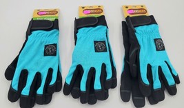 WomansWork &#39;The Digger&#39; Gardening Gloves Teal Large - 3 Pair Bundle - £40.86 GBP