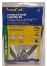 Faucet Supply Line 3/8&#39;&#39; ID Compression x 1/2&#39;&#39; OD x 12&#39;&#39; L, BrassCraft ... - $0.99