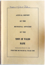1965 Waldo Maine Annual Report Vintage Booklet Municipal Officers Local ... - $19.99 1965 Waldo Maine Annual Report Vintage Booklet Municipal Officers Local ... - $19.99