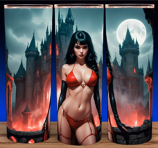 Vampirella Sexy Vampire at Castle with Moon Light Cup Mug Tumbler 20 oz - £15.46 GBP