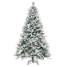 4.5/6/7 Feet Artificial Xmas Tree with Pine Needles and LED Lights-6 ft - Color - £161.95 GBP