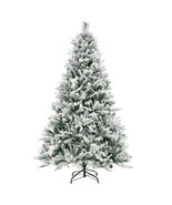 4.5/6/7 Feet Artificial Xmas Tree with Pine Needles and LED Lights-6 ft ... - £162.71 GBP