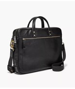 Fossil Men&#39;s Haskell Double Zip Leather Workbag Briefcase Black 16 x 3 x... - $274.38 CAD