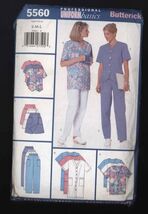 BUTTERICK 5560 - PROFESSIONAL UNIFORM BASICS S-M-L Dress Top Skort Parts - $8.86