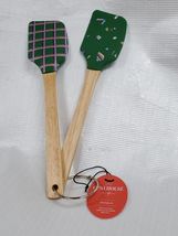 Opalhouse 2pk Silicone Spatulas With Rubber Wood Handles Green BPA Free image 2