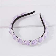 Purple Polyster &amp; Pearl Rosette Hard Headband - £15.14 GBP