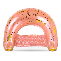 Rose Gold Inflatable Pool Float Chair Filled W/Sparkle Confetti 48 X 38 ... - £28.26 GBP