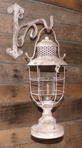 Magnolia LED Hanging Lantern Tabletop Light Rustic White Automatic 6Hr Timer New - £52.23 GBP