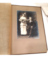 Antique 1800s Framed Wedding Portrait Photograph Bride &amp; Groom Posing 4x6&quot; - £10.23 GBP