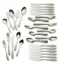 Lenox Sculpt 65 PC Flatware Set Service For 12 &amp; 5PC Hostess Stainless 1... - $164.79 CAD