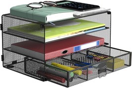 Paper Letter Tray Organizer, Mesh Drawer Desk Organizer Diy, B), Black B... - $33.99