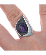 sz5.75 Ed Wiener (1918-1991) New York Modernist sterling and amethyst ring - $392.04