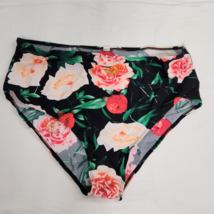 Bikini Bottoms Floral Flowers Women&#39;s Black Pink XL - £10.91 GBP