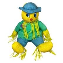 Vtg Puffy Nylon Stuffed Scarecrow Fall Halloween Decor Midwestern Home P... - €21,28 EUR