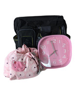 Diaper Bag for Mom Girl Clock and Grocery Cart Cover - $28.72