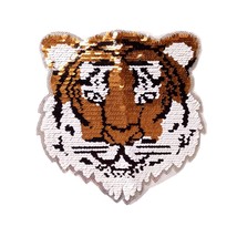 Tiger Reversible Sequins Sew On Patches For Clothes Kids Boy Girl T Shir... - £14.05 GBP