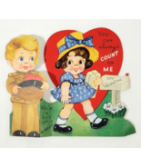 Larger 1940&#39;s Heart In Hat Army Soldier Stand Up Valentine&#39;s Card - $14.85