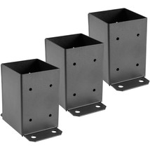 4 x 4 Post Base, Post Anchor 3 PCs Black Powder-Coated Bracket for Deck Supports - £51.05 GBP