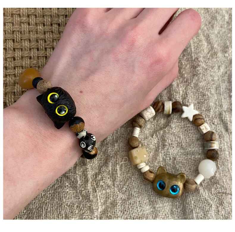 Elilo Cute Kitten Bracelet Retro style Couple ceramic bracelet Fashion A... - $39.00