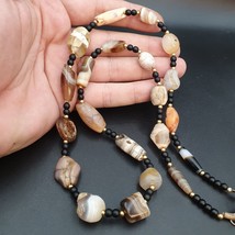 Ancient Agate Beads middle eastern Eye Suleimani Himalaya Necklace - £496.82 GBP