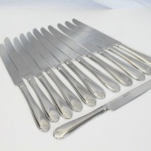 Reed Barton Ribbon Crest Dinner Knives 9.625&quot; Lot of 12 - £35.98 GBP