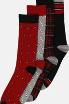 CLUB ROOM Men&#39;s 4-Pack Holiday Crew Socks, RED, 8-13 - $9.89