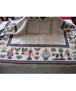 Vintage Linen Cloth Tablecloth 49&quot; by 64&quot; with 6 Napkins Very Clean - €68,38 EUR