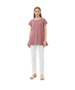Women Top Love Cameron Women Open Back Tunic Size L Dusty Rose - $8.41